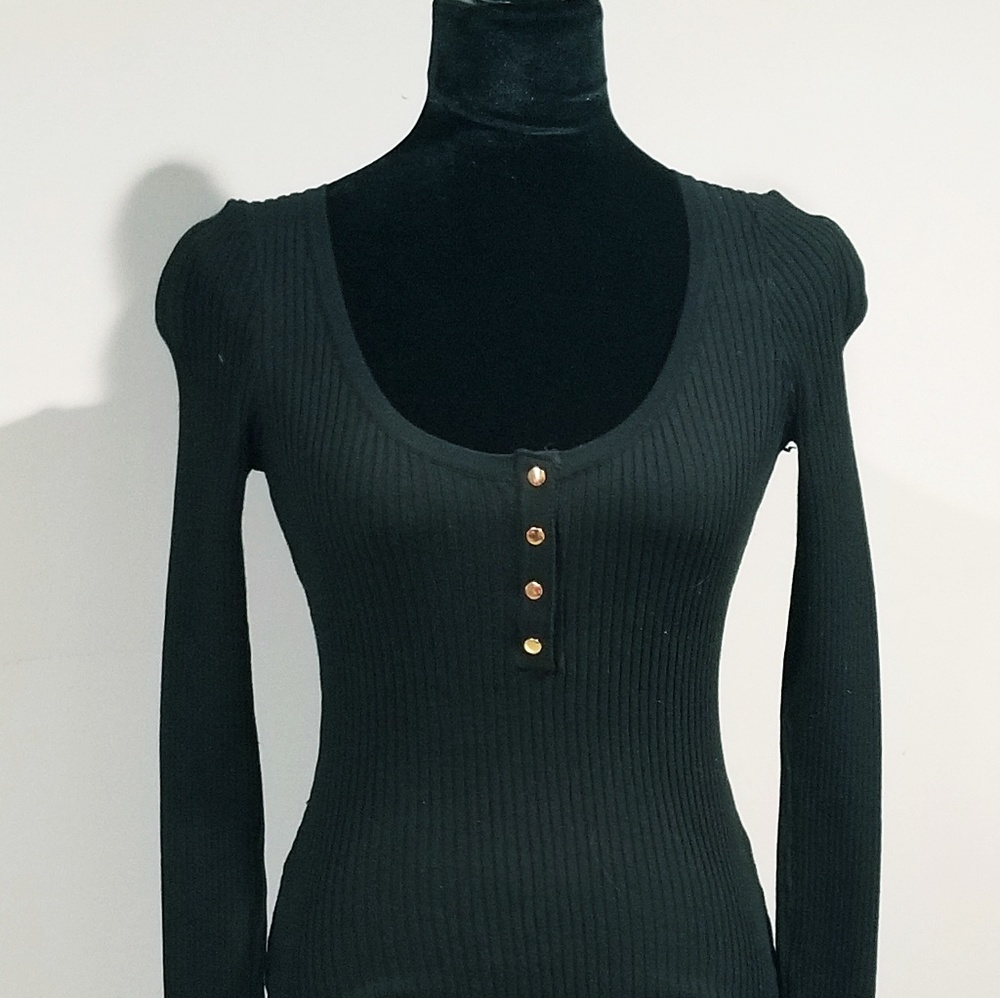 Black long sleeve bodysuit